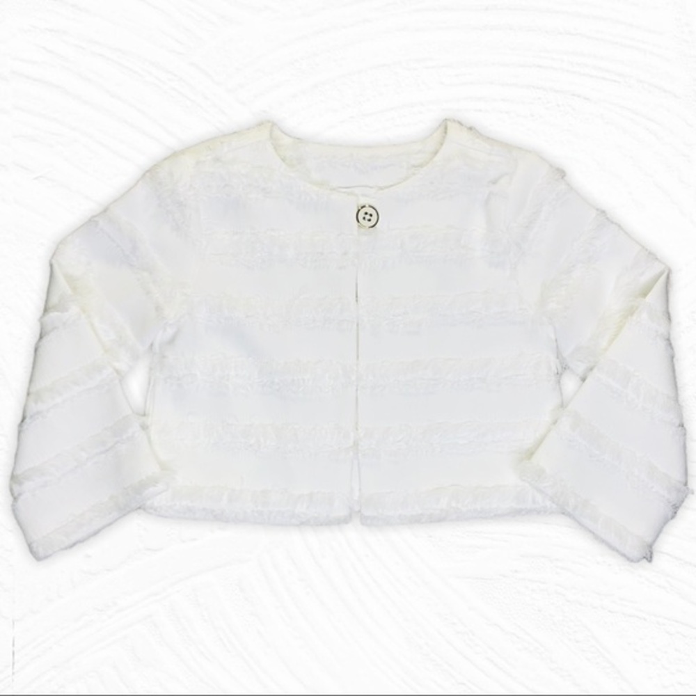 Janie and Jack Toddler Girls Ivory Jacket 3-4 NEW
